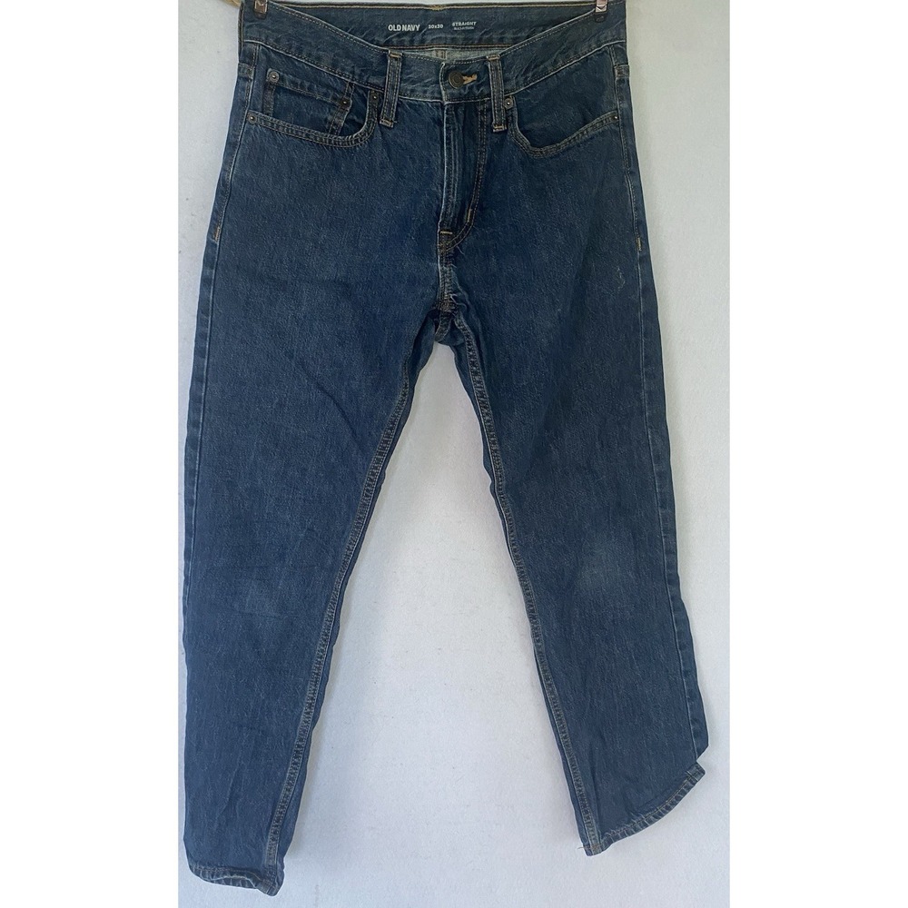 Old Navy Jeans Mens Straight Built In Tough Medium Denim Blue 30 x 30